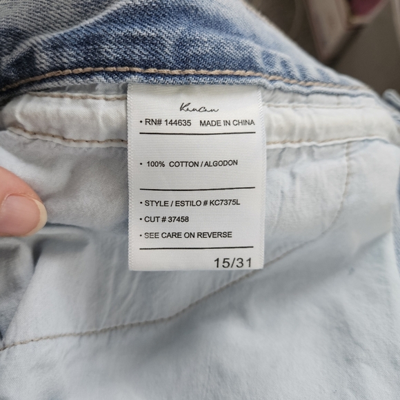 Kancan Light Blue Daliah High Waist Tie Jeans Slouchy Size 31/15 - Picture 6 of 7